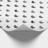Zwart-wit Cute Cat Patroon Cadeaupapier (Hoek)