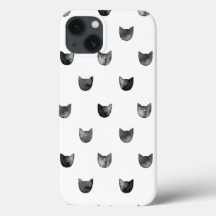Zwart-wit Cute Cat Patroon Case-Mate iPhone Case