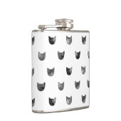 Zwart-wit Cute Cat Patroon Heupfles (Rechts)