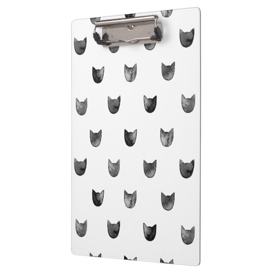 Zwart-wit Cute Cat Patroon Klembord (Links)