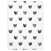Zwart-wit Cute Cat Patroon Klembord (Achterkant)
