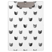 Zwart-wit Cute Cat Patroon Klembord (Voorkant)
