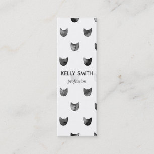 Zwart-wit Cute Cat Patroon Mini Visitekaartje