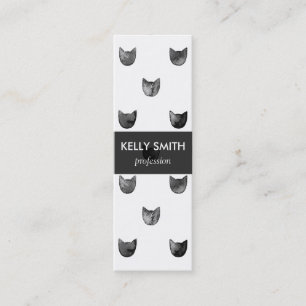 Zwart-wit Cute Cat Patroon Mini Visitekaartje