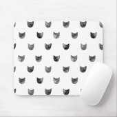 Zwart-wit Cute Cat Patroon Muismat (Met muis)