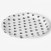 Zwart-wit Cute Cat Patroon Papieren Bordje (Gekanteld)