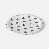 Zwart-wit Cute Cat Patroon Papieren Bordje (Gekanteld)