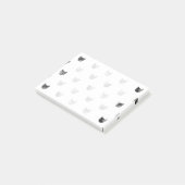 Zwart-wit Cute Cat Patroon Post-it® Notes (Schuin)