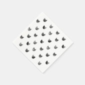 Zwart-wit Cute Cat Patroon Servet (Hoek)