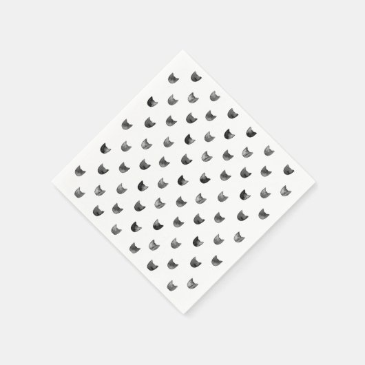 Zwart-wit Cute Cat Patroon Servetten (Hoek)