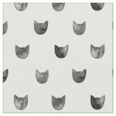 Zwart-wit Cute Cat Patroon Stof (Close Up)