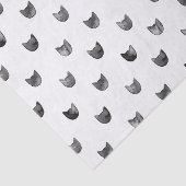 Zwart-wit Cute Cat Patroon Tissuepapier (Detail)