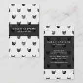 Zwart-wit Cute Cat Patroon Visitekaartje (Voorkant / Achterkant)