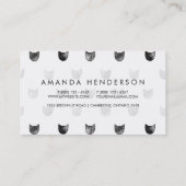 Zwart-wit Cute Cat Patroon Visitekaartje (Achterkant)