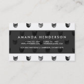 Zwart-wit Cute Cat Patroon Visitekaartje (Achterkant)