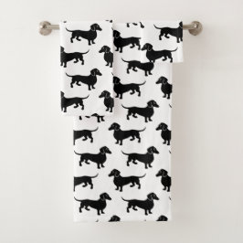 Zwart-wit Dachshund-patroon Bad Handdoek