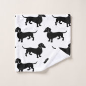 Zwart-wit Dachshund-patroon Bad Handdoek (Wasdoekje)