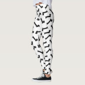 Zwart-wit Dachshund-patroon Leggings (Links)