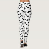 Zwart-wit Dachshund-patroon Leggings (Achterkant)