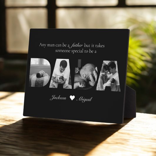 Zwart & Wit Dada 4 Fotocollage Vaderdag Fotoplaat