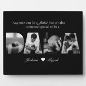 Zwart & Wit Dada 4 Fotocollage Vaderdag Fotoplaat (Voorkant)