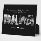 Zwart & Wit Dada 4 Fotocollage Vaderdag Fotoplaat (Zijkant)
