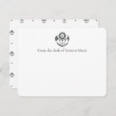 Zwart-wit Daffodil Block Print Platte Kaarten (Voorkant / Achterkant)