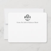 Zwart-wit Daffodil Block Print Platte Kaarten (Voorkant)