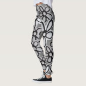 zwart-wit Daisies patroon Leggings (Links)