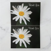 Zwart-wit Daisy bedankkaart (Binnen)