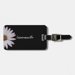 Zwart-wit Daisy gepersonaliseerd Bagagelabel
