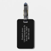 Zwart-wit Daisy gepersonaliseerd Bagagelabel (Achterkant verticaal)