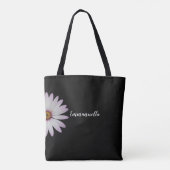 Zwart-wit Daisy gepersonaliseerd Tote Bag (Achterkant)