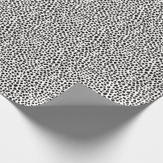 Zwart-wit Dalmatische hond Abstract patroon Cadeaupapier (Hoek)