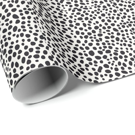 Zwart-wit Dalmatische hond Abstract patroon Cadeaupapier (Rol Hoek)