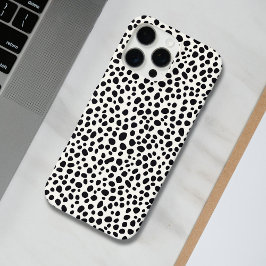 Zwart-wit Dalmatische hond Abstract patroon iPhone 16 Pro Max Hoesje