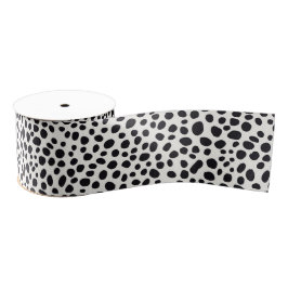 Zwart-wit Dalmatische hond Abstract patroon Grosgrain Lint