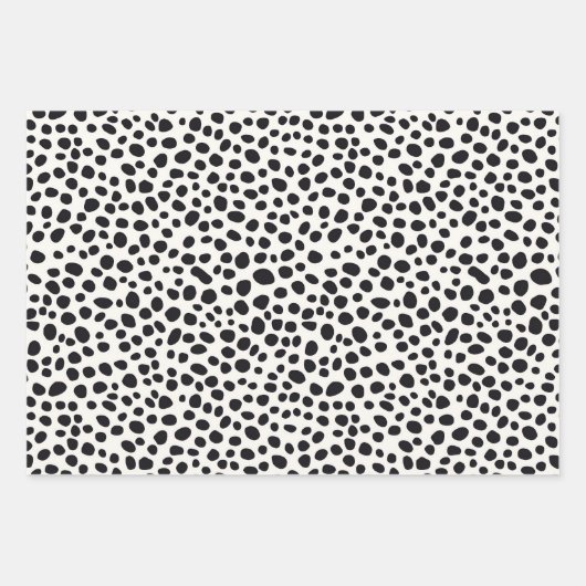 Zwart-wit Dalmatische hond Abstract patroon Inpakpapier Vel (Voorkant)