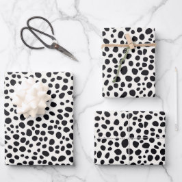 Zwart-wit Dalmatische hond Abstract patroon Inpakpapier Vel