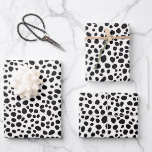 Zwart-wit Dalmatische hond Abstract patroon Inpakpapier Vel