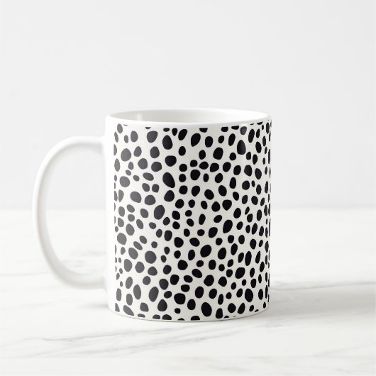 Zwart-wit Dalmatische hond Abstract patroon Koffiemok (Links)