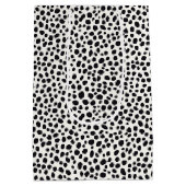 Zwart-wit Dalmatische hond Abstract patroon Medium Cadeauzakje (Achterkant)