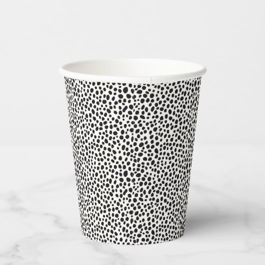 Zwart-wit Dalmatische hond Abstract patroon Papieren Bekers (Rechts)