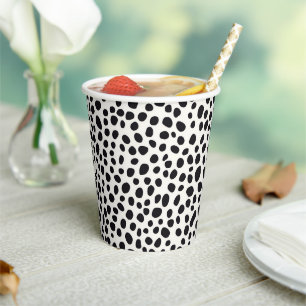 Zwart-wit Dalmatische hond Abstract patroon Papieren Bekers