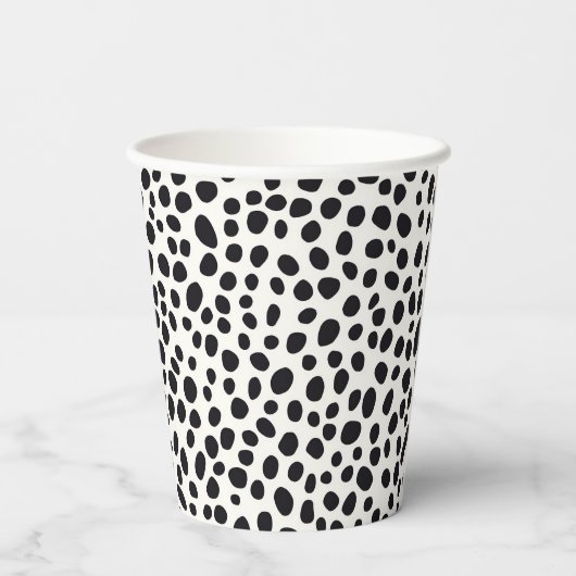Zwart-wit Dalmatische hond Abstract patroon Papieren Bekers (Achterkant)