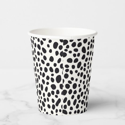 Zwart-wit Dalmatische hond Abstract patroon Papieren Bekers (Rechts)