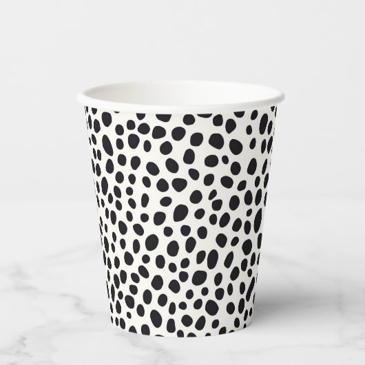 Zwart-wit Dalmatische hond Abstract patroon Papieren Bekers (Voorkant)