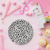 Zwart-wit Dalmatische hond Abstract patroon Papieren Bordje (Feest)