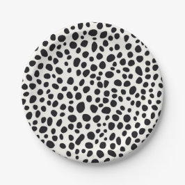 Zwart-wit Dalmatische hond Abstract patroon Papieren Bordje