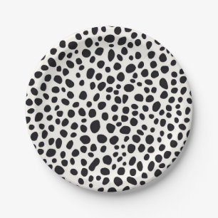 Zwart-wit Dalmatische hond Abstract patroon Papieren Bordje